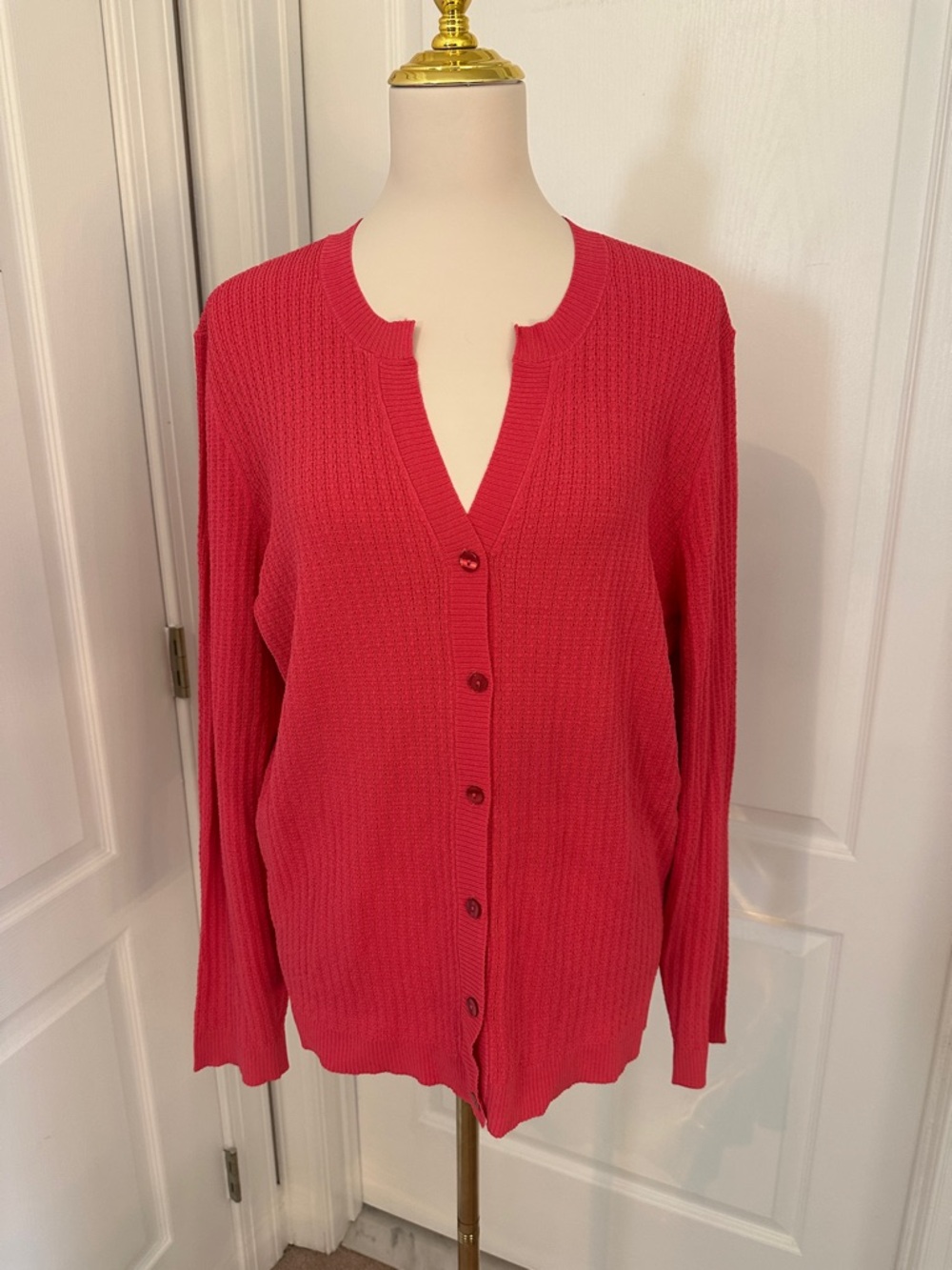 NWT Kate Hill Womens Peony Button-Front Knit Cardigan Sweater